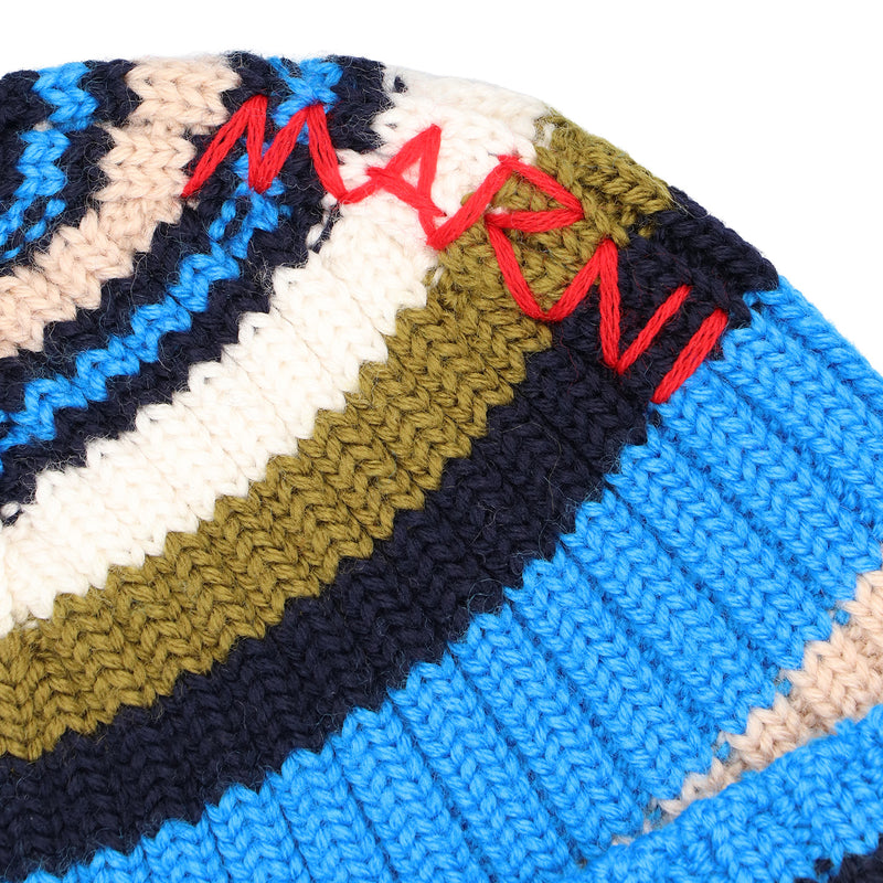Marni マルニ Lサイズ　ロゴ ディテール リブ ビーニー Marni マルニ Lサイズ ロゴ ディテール リブ ビーニー