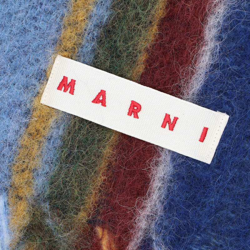 MARNI(マルニ)｜STRIPED LOGO WOOL BLEND MOHAIR SCARF