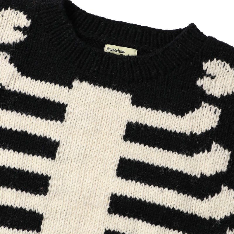MacMahon Knitting Mills（マクマホンニッティングミルズ）/ TOPS（トップス）/ Crew Neck Knit-Bone商品 / BLK/WHT
