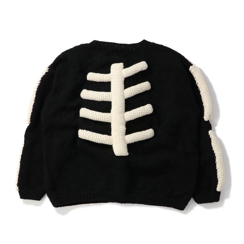 MacMahon Knitting Mills（マクマホンニッティングミルズ）/ TOPS（トップス）/ Crew Neck Knit-3D Bone商品 / BLK/WHT
