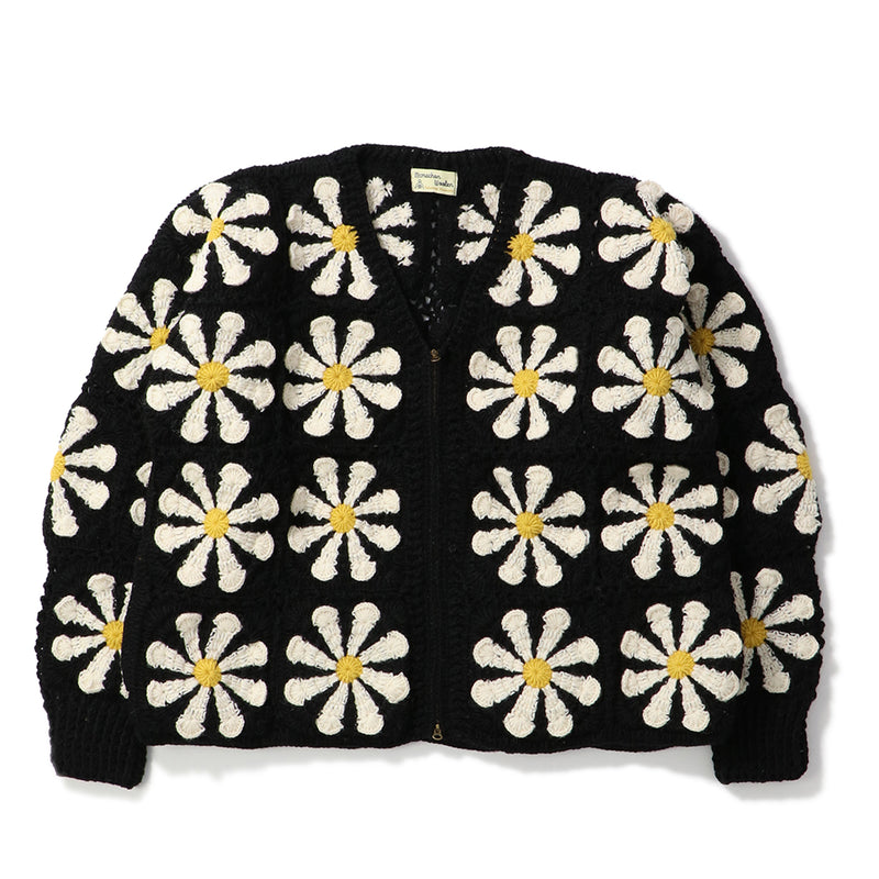 MacMahon Knitting Mills（マクマホンニッティングミルズ）/ TOPS（トップス）/ V-Neck Zip Cardigan-Square商品 / BLK/WHT