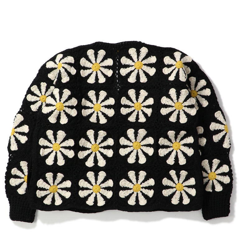 MacMahon Knitting Mills（マクマホンニッティングミルズ）/ TOPS（トップス）/ V-Neck Zip Cardigan-Square商品 / BLK/WHT