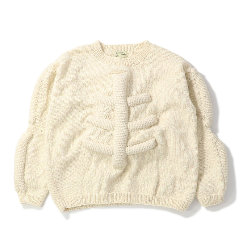 MacMahon Knitting Mills（マクマホンニッティングミルズ）/ TOPS（トップス）/ Crew Neck Knit-3D Bone商品 / BLK/WHT