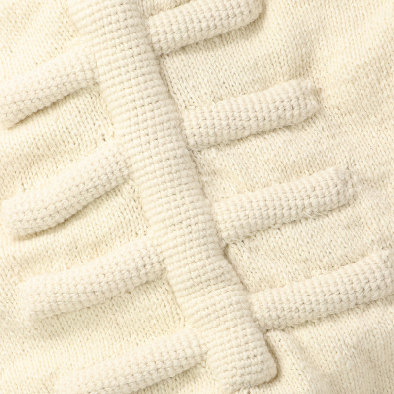 MacMahon Knitting Mills（マクマホンニッティングミルズ）/ TOPS（トップス）/ Crew Neck Knit-3D Bone商品 / BLK/WHT