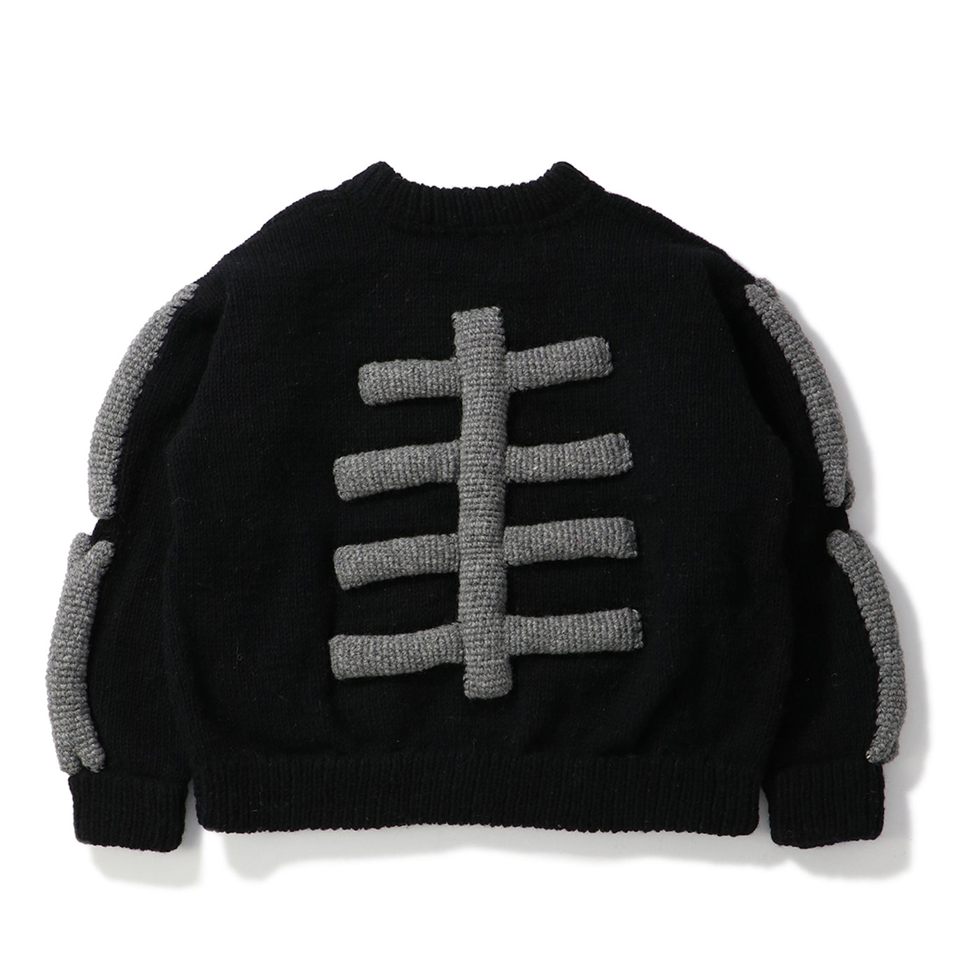 黒 macmahon knitting mills Noodle ニット MacMahon Knitting Mills 】 +【Niche.】 Crew Neck Knit-Line YinYan