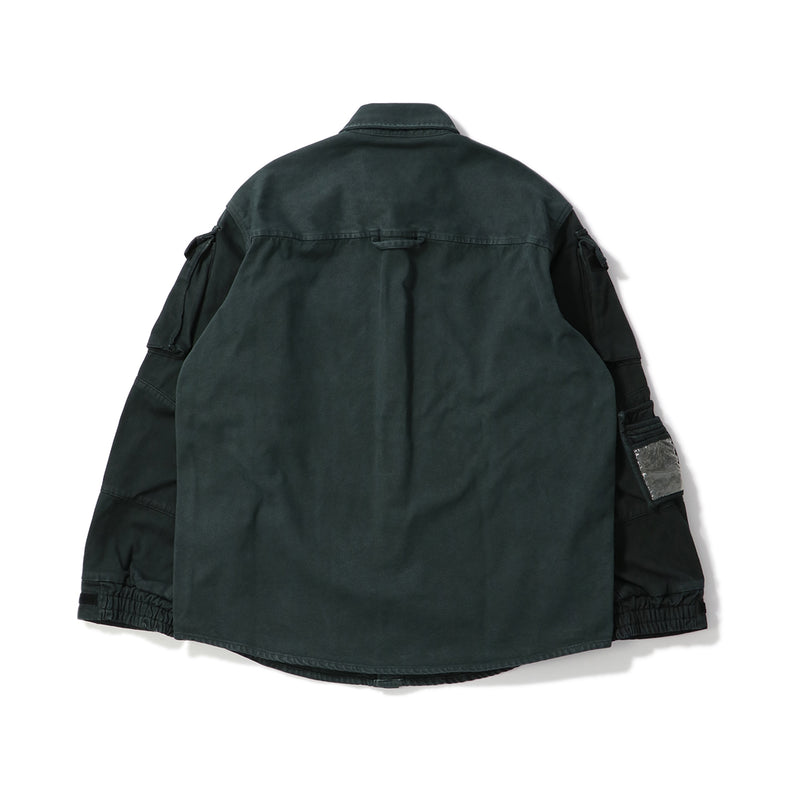 MARTINE ROSE（マーティンローズ）/ TOPS（トップス）/ UTILITY SLEEVE SHIRT商品 / GREEN DARK GREEN