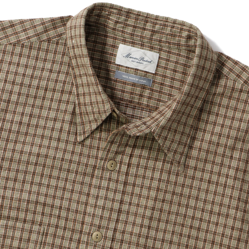 Marvine Pontiak Shirt Makers（マービンポンティアックシャツメーカーズ）/ TOPS（トップス）/ Military SH商品 / Moss x Brown CH