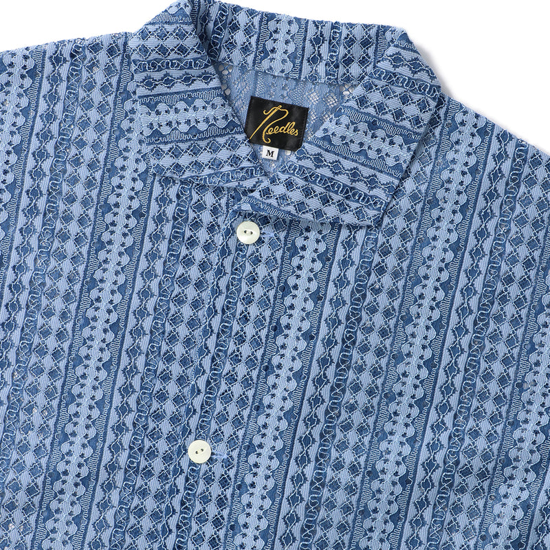 Needles M デニムレース半袖シャツ　ユニオン S/S WIDESPREAD COLLAR SHIRT - RASCHEL LACE｜NEEDLES｜TOPS