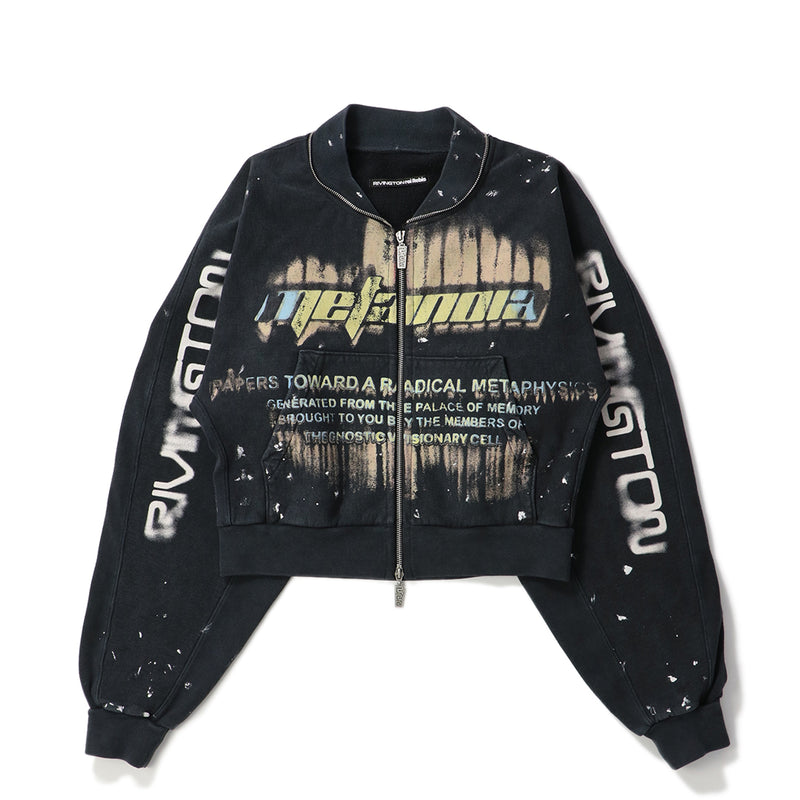 RRR123（トリプルアール）/ TOPS（トップス）/ RADICAL PAPER ROSE ZIP HOODIE商品 / MECHANIC BLACK