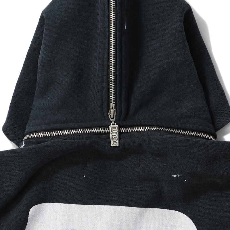 RRR123（トリプルアール）/ TOPS（トップス）/ RADICAL PAPER ROSE ZIP HOODIE商品 / MECHANIC BLACK