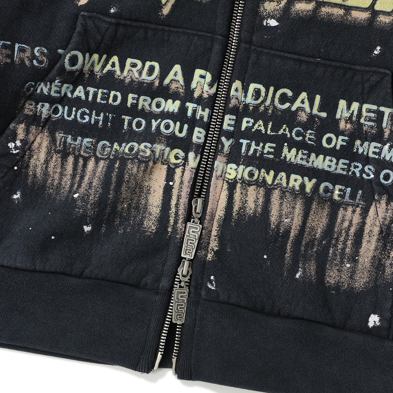 RRR123（トリプルアール）/ TOPS（トップス）/ RADICAL PAPER ROSE ZIP HOODIE商品 / MECHANIC BLACK