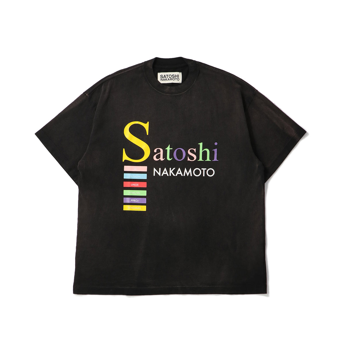SATOSHI NAKAMOTO サトシナカモト　デストロイド　LUKE TEE SATOSHI NAKAMOTO - DESTROYED LUKE TEE WHITE T-shirt | cherry