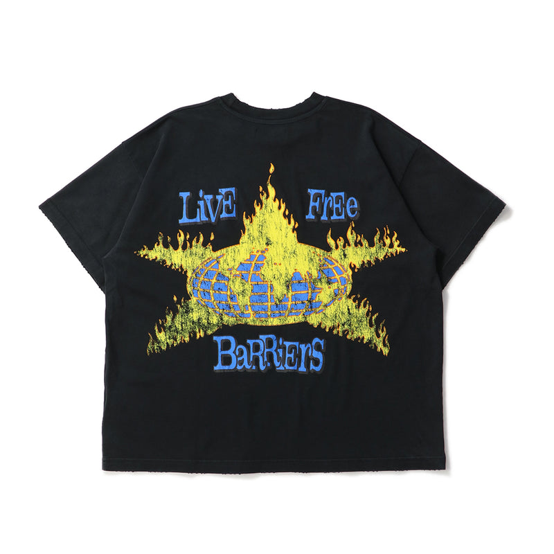 WORLD IN FLAMES SS TEE｜BARRIERS WORLDWIDE｜TOPS（トップス
