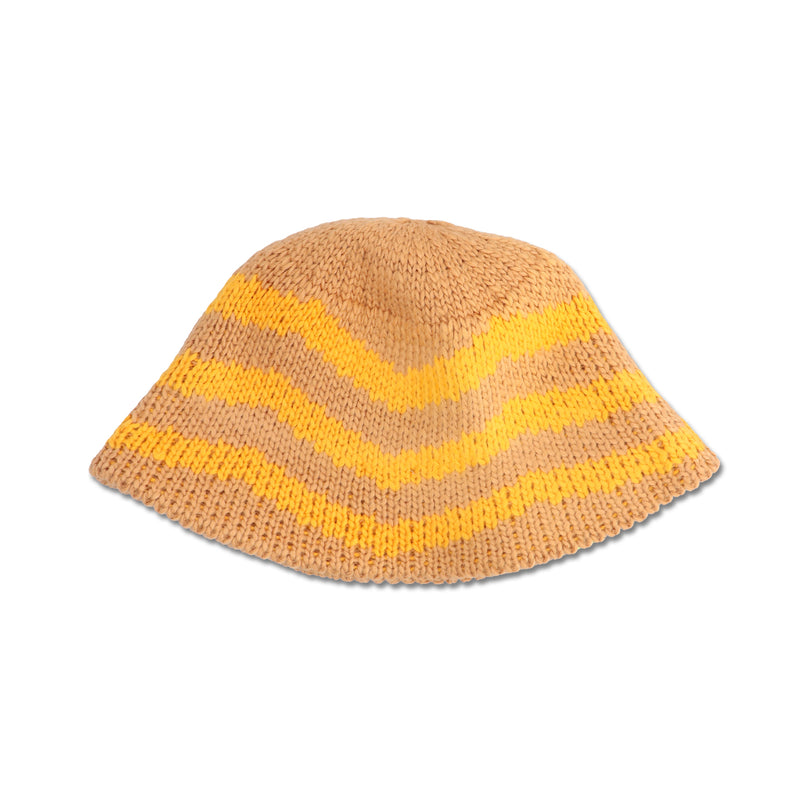 SUPERVSN STUDIOS（スーパーヴィジョンストゥディオス）/ ACCESSORIES（アクセサリー）/ STRIPED KNIT BUCKET HAT商品 / GOLD