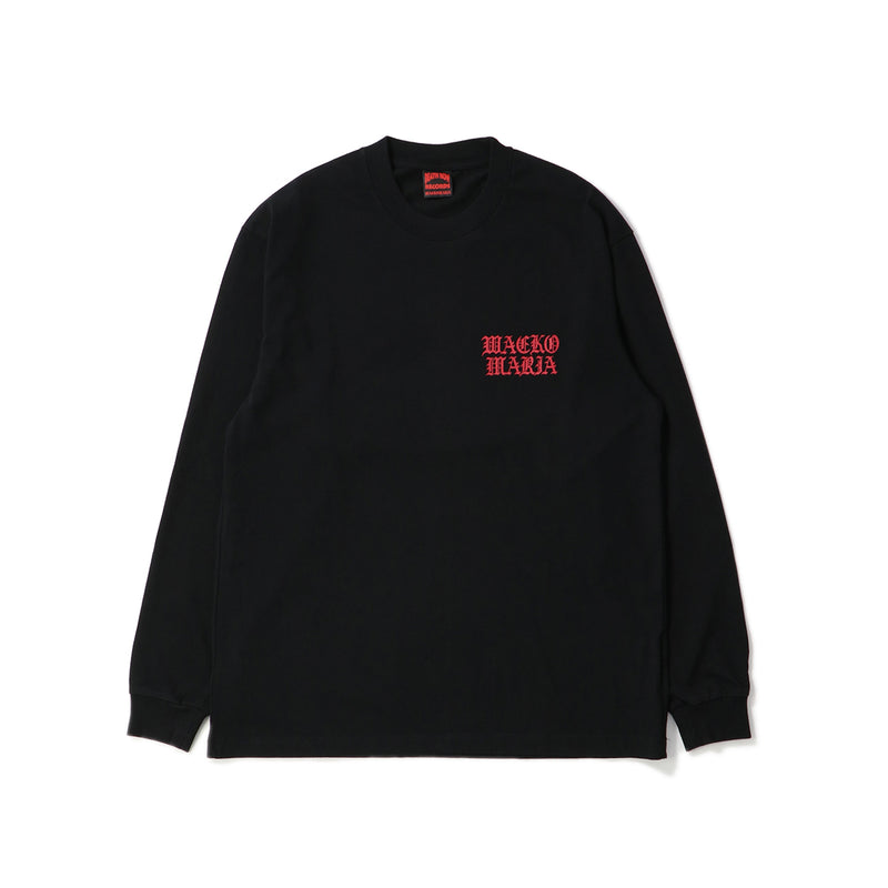 WACKO MARIA（ワコマリア）/ TOPS（トップス）/ DEATH ROW RECORDS / WASHED HEAVY WEIGHT CREW NECK LONG SLEEVE T-SHIRT商品 / BLACK