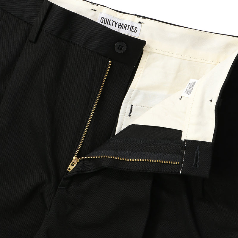 WACKO MARIA（ワコマリア）/ BOTTOMS（ボトムス）/ DOUBLE PLEATED CHINO TROUSERS ( TYPE-1 )商品 / BLACK