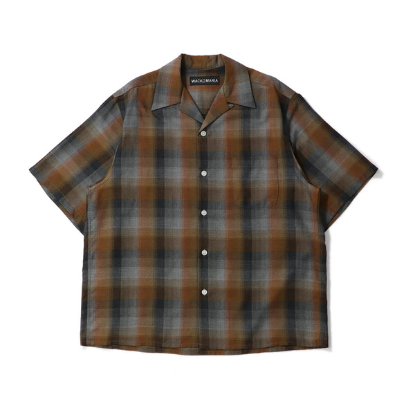 トップス M. WACKO MARIA OMBRE CHECK OPEN COLLAR OMBRE CHECK OPEN COLLAR SHIRT S/S ( TYPE-1 )｜WACKO MARIA｜TOPS
