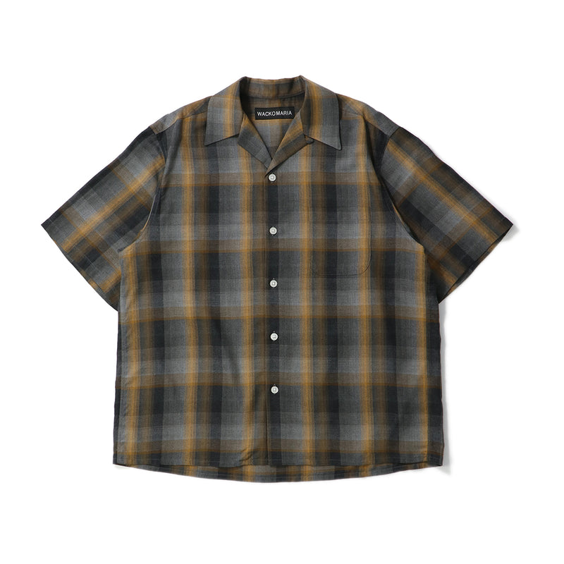 トップス WACKOMARIA OMBRE CHECK OPEN COLLAR SHIRT OMBRE CHECK OPEN COLLAR SHIRT S/S ( TYPE-1 )｜WACKO MARIA｜TOPS
