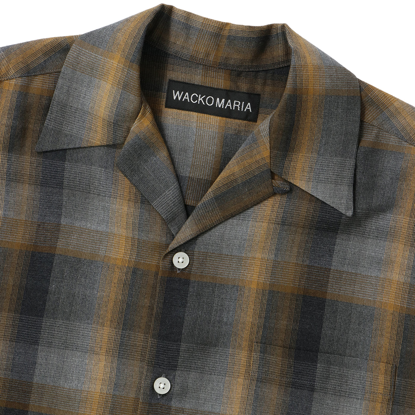 OMBRE CHECK OPEN COLLAR SHIRT S/S ( TYPE-1 )｜WACKO MARIA｜TOPS