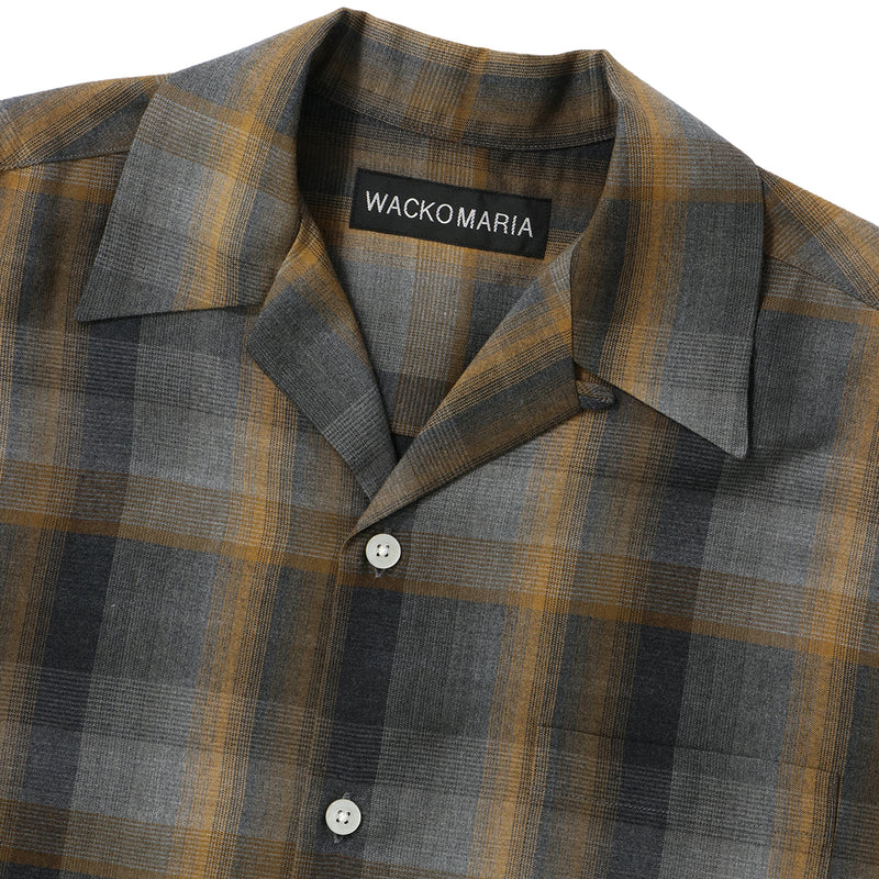OMBRE CHECK OPEN COLLAR SHIRT S/S ( TYPE-1 )｜WACKO MARIA｜TOPS