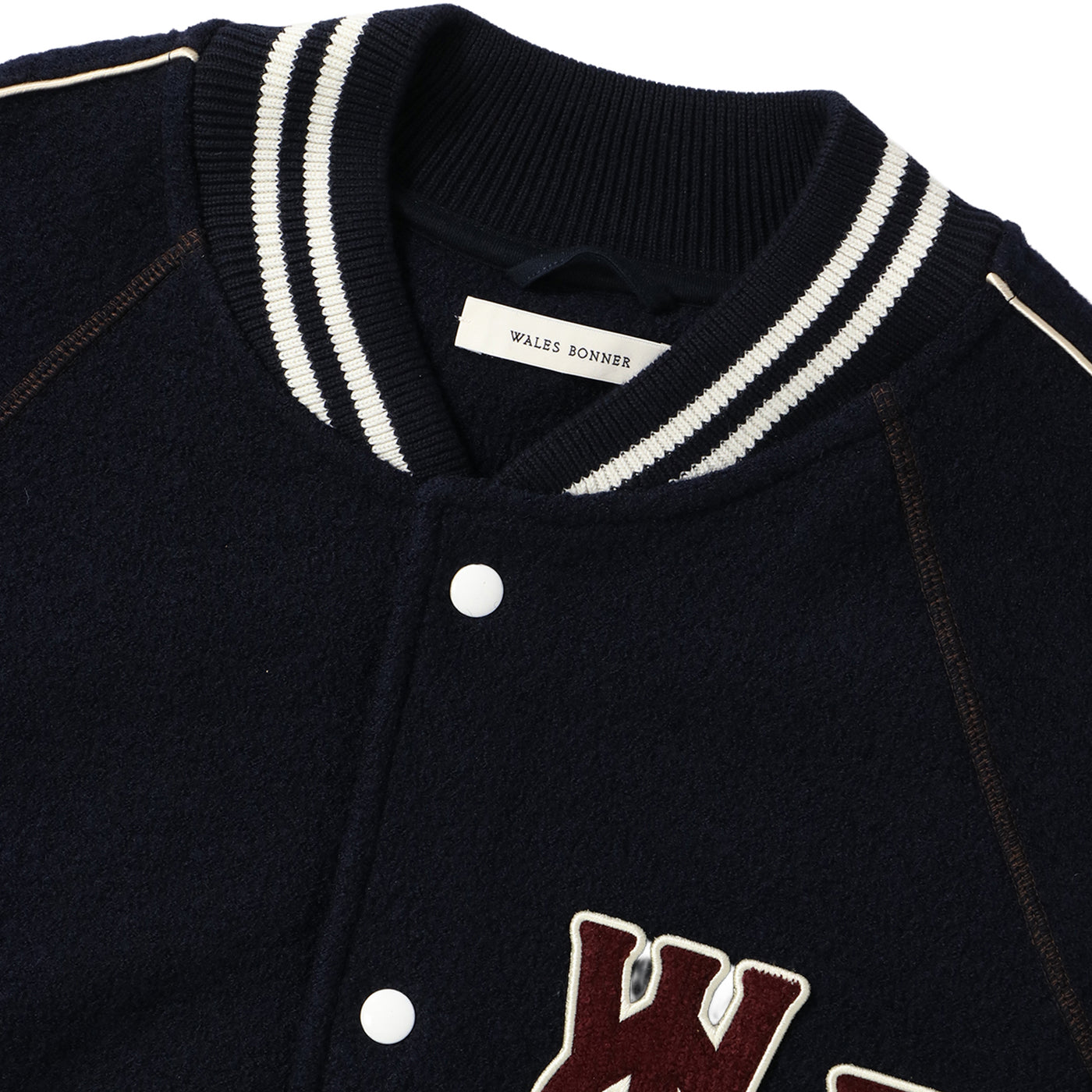 [わい]WALES BONNER Varsity Jacket Stussy x Wales Bonner Leather Varsity Jacket Brown メンズ - FW25 - JP