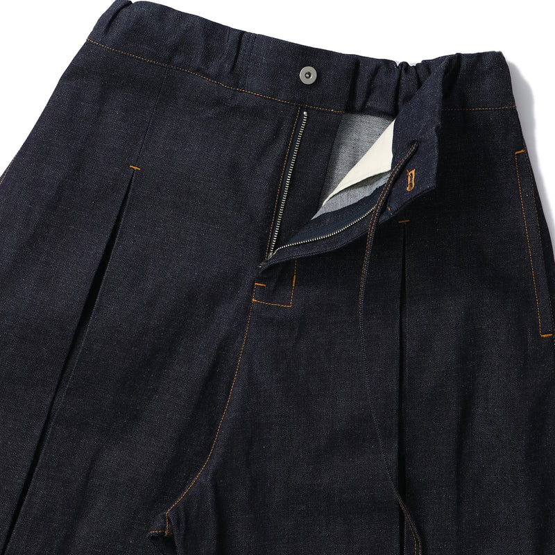 BOX PLEAT SHORT RAW DENIM｜SAGE NATION｜BOTTOMS（ボトムス