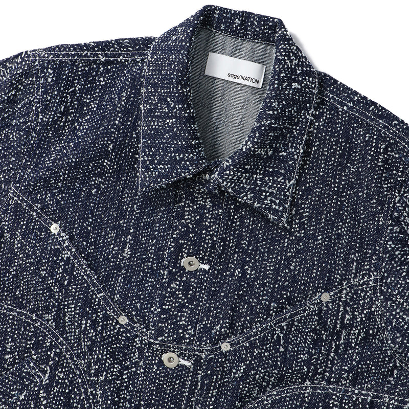 DENIM JIJI JACKET INDIGO SNOW｜SAGE NATION｜OUTER（アウター