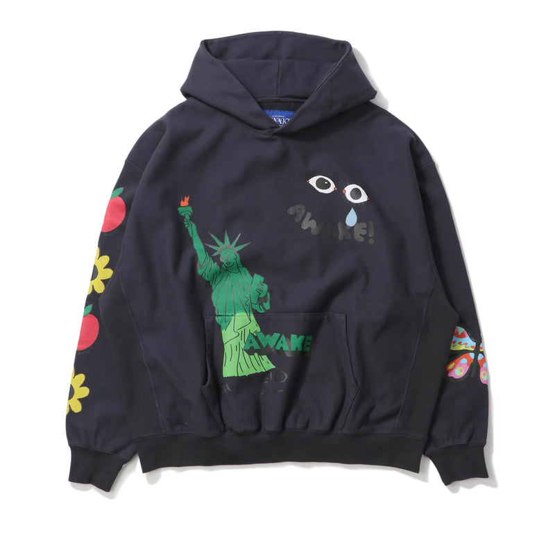 希少！初期アウェイク  NY 総柄ロゴ パーカー L
